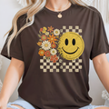 Retro Smiley Face Floral Shirt, Vintage Happy Face T-Shirt, Sweashirt or Hoodie