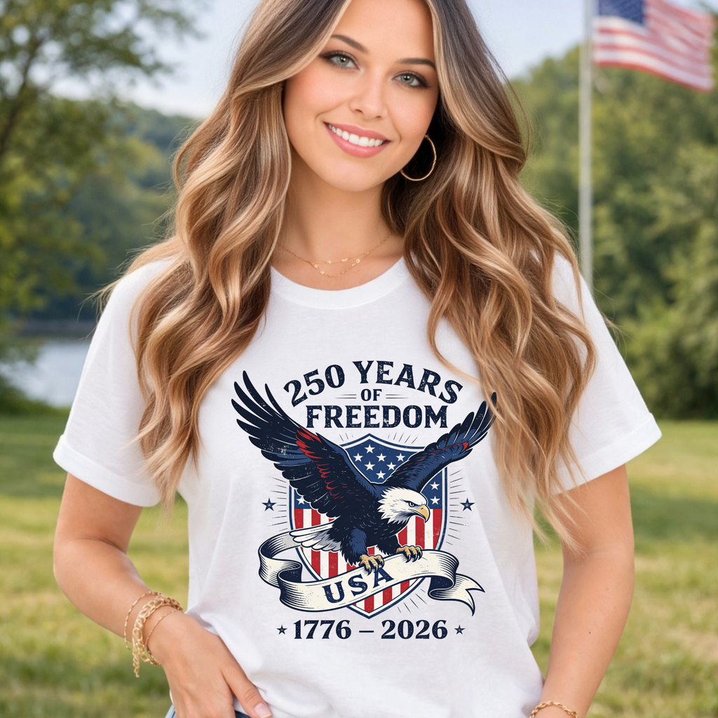 America 250 Eagle Patriotic T-Shirt, Sweatshirt & Hoodie – 1776–2026