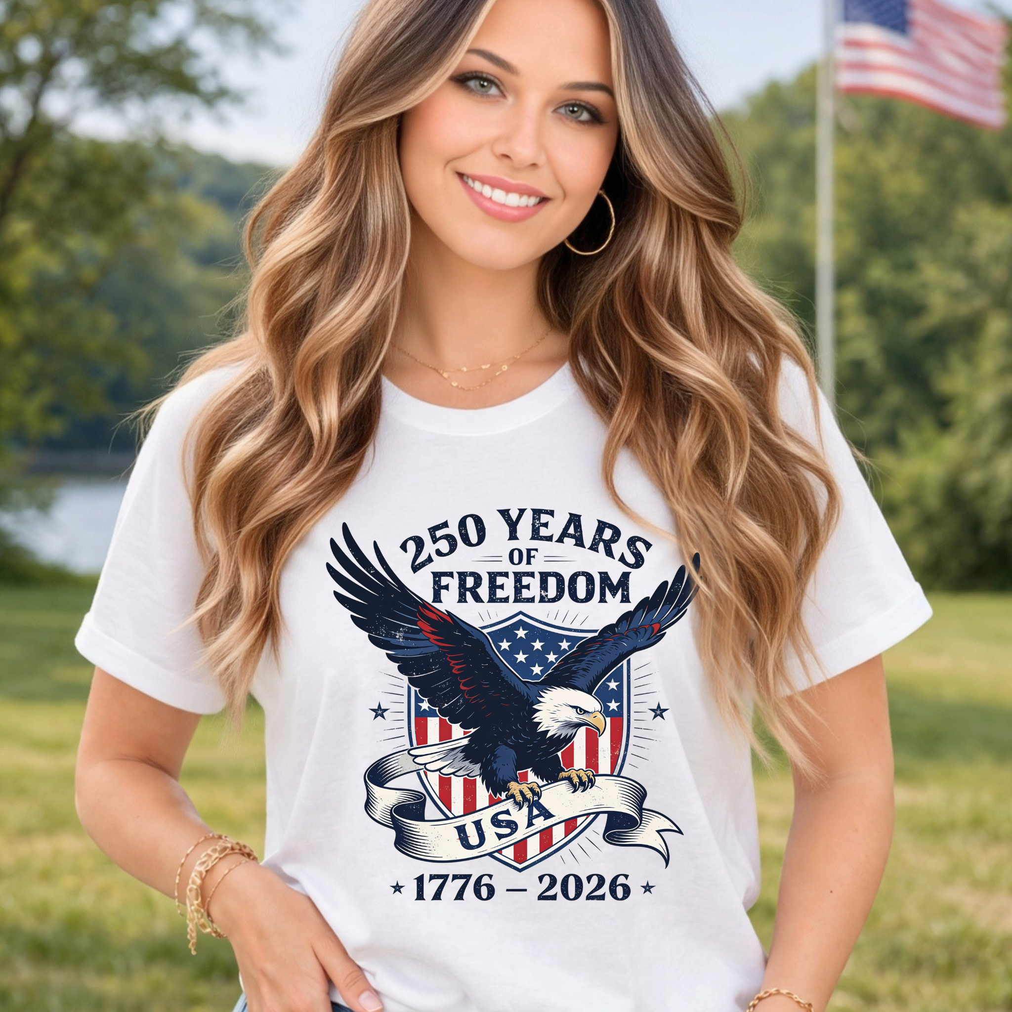 America 250 Eagle Patriotic T-Shirt, Sweatshirt & Hoodie – 1776–2026