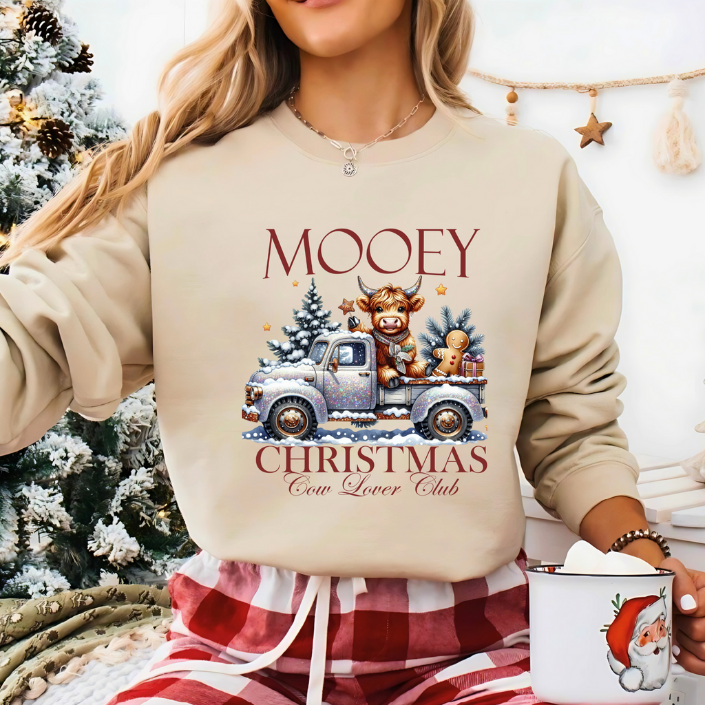 Mooey Christmas Cow Lover Sweatshirt – Funny Holiday Farm Shirt