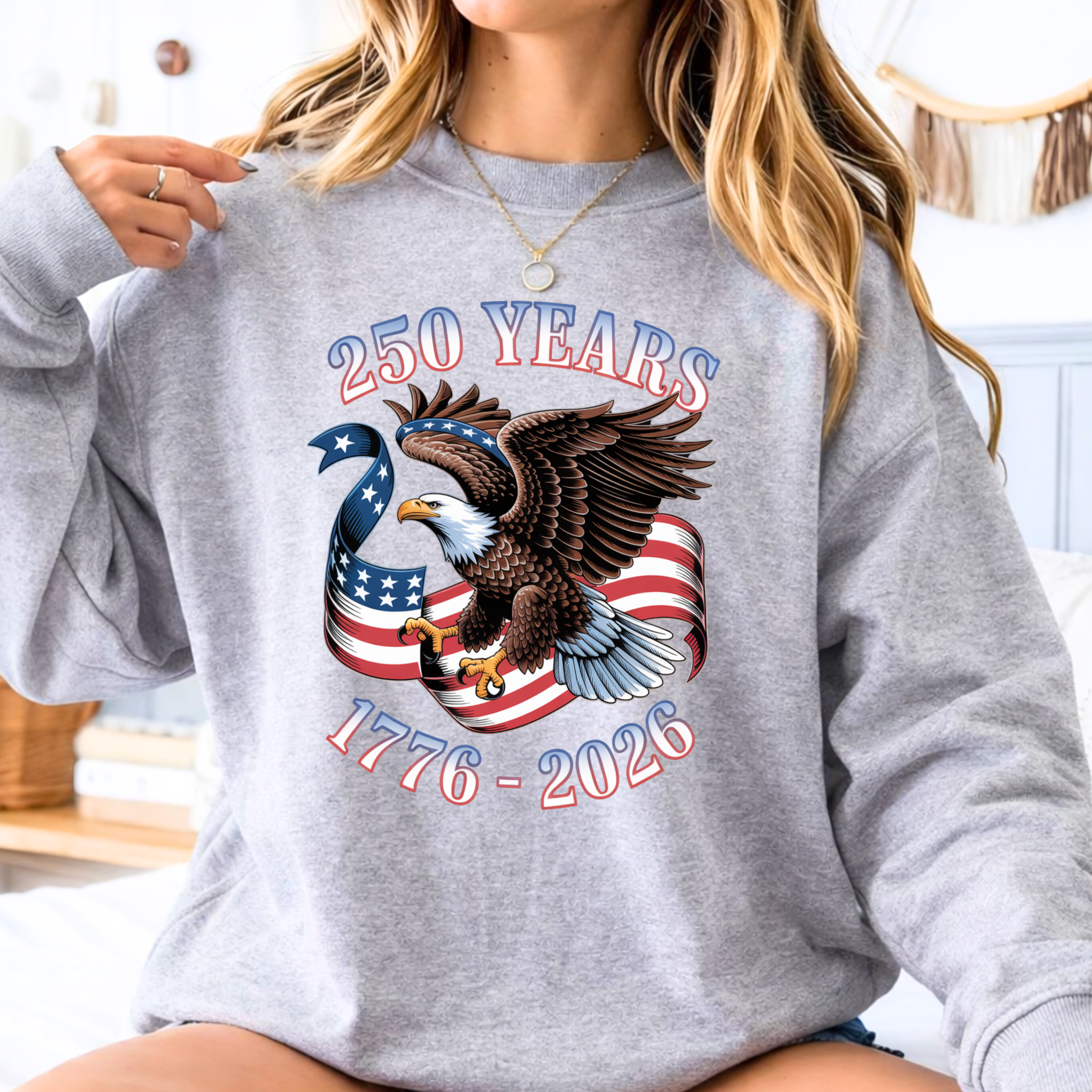 250 Years Strong – Women's Patriotic Eagle Tee, Sweatshirt & Hoodie