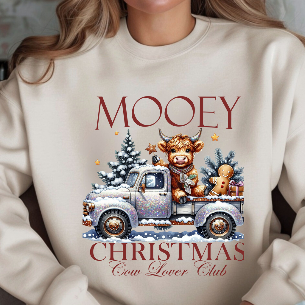 Mooey Christmas Cow Lover Sweatshirt – Funny Holiday Farm Shirt