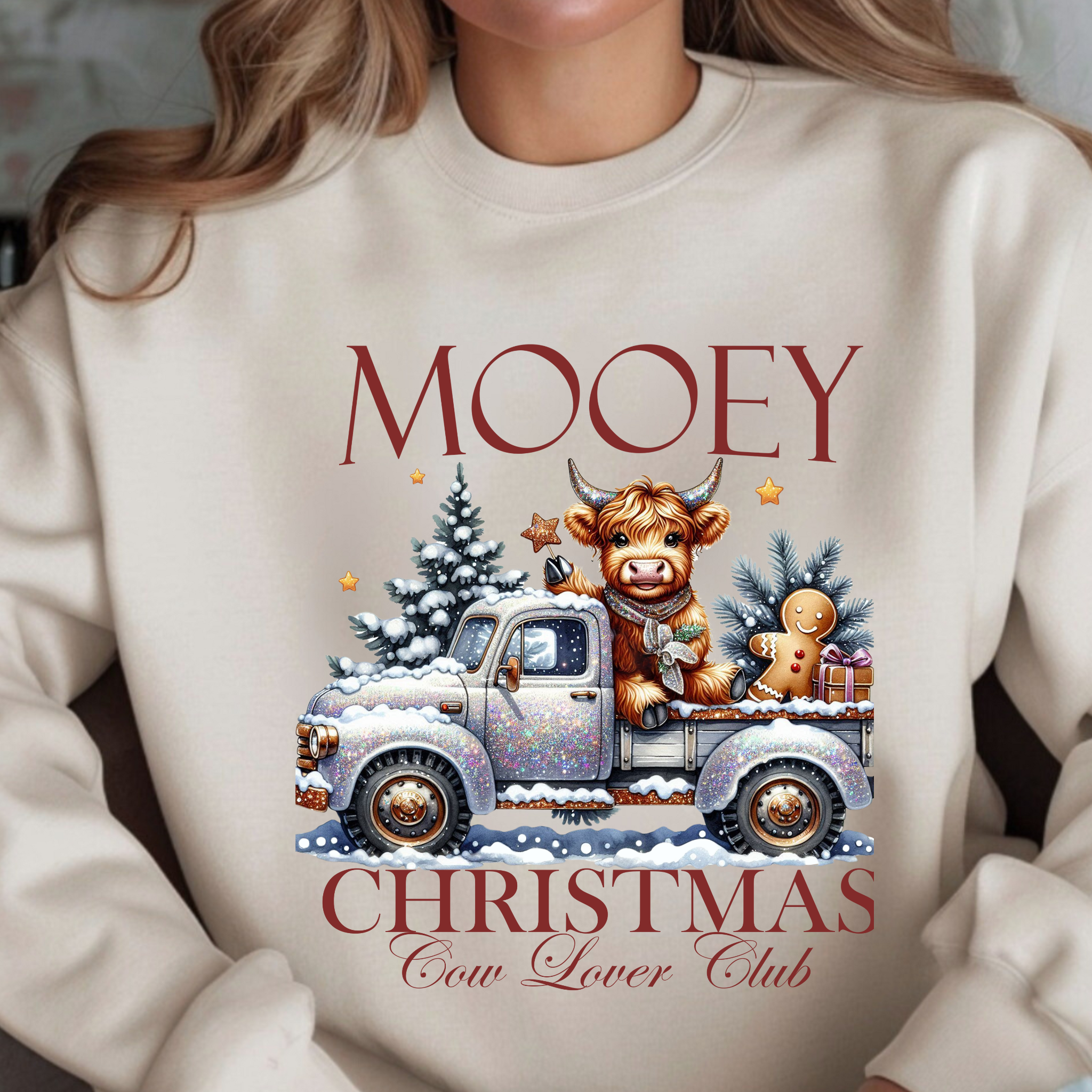 Mooey Christmas Cow Lover Sweatshirt – Funny Holiday Farm Shirt