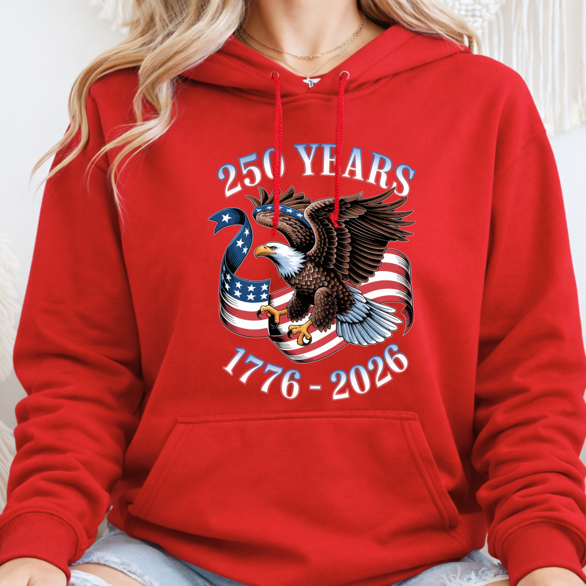 250 Years Strong – Women's Patriotic Eagle Tee, Sweatshirt & Hoodie