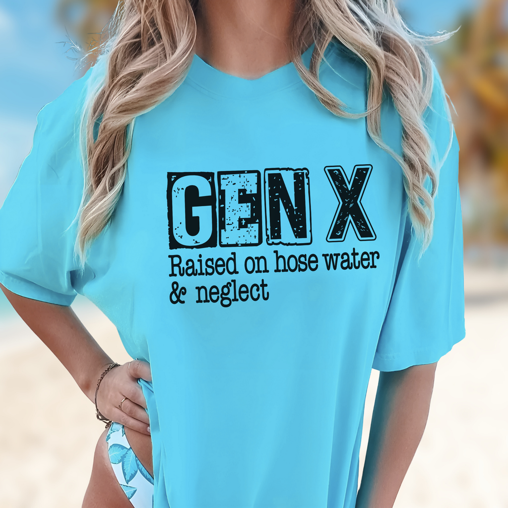 GEN X – Raised on Hose Water & Neglect Shirt | Funny 80s Nostalgia Tee