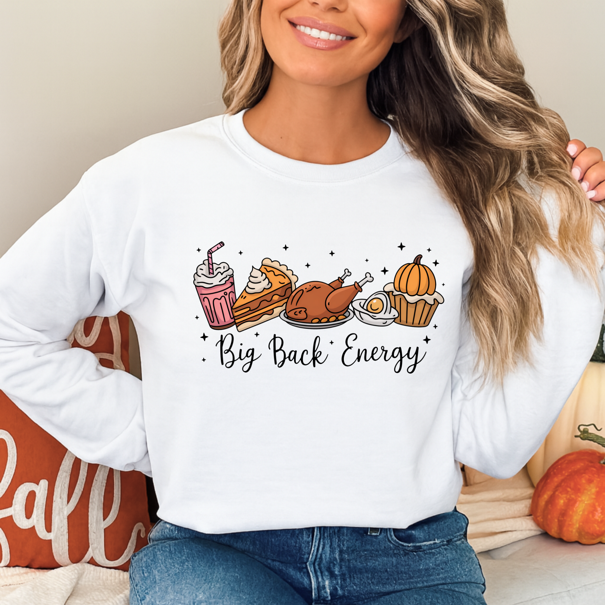 Big Back Energy Thanksgiving Sweatshirt – Funny Fall Turkey Day Outfit
