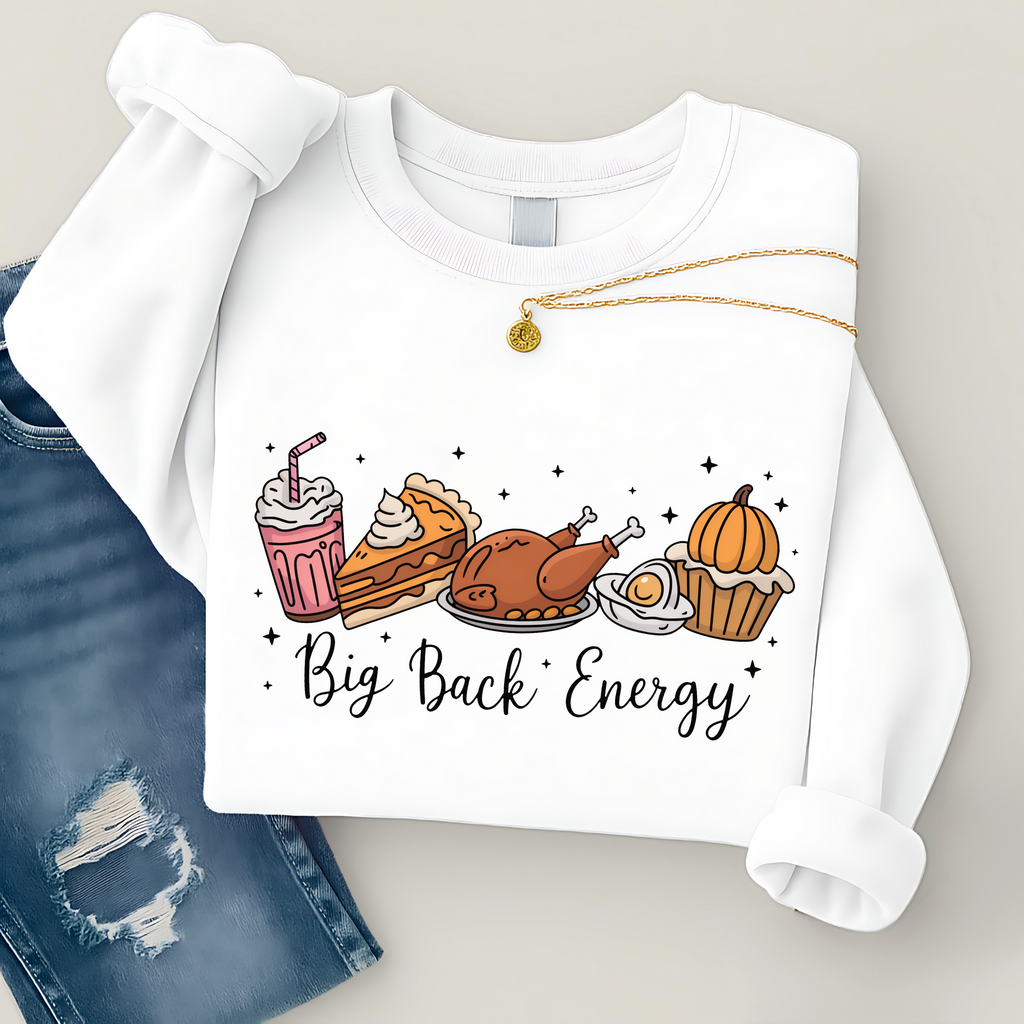 Big Back Energy Thanksgiving Sweatshirt – Funny Fall Turkey Day Outfit