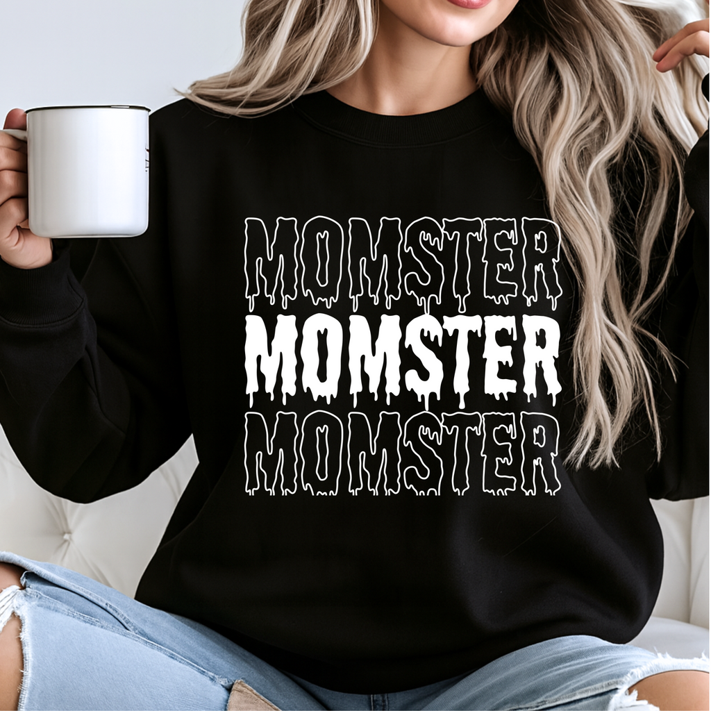 Momster Halloween Sweatshirt – Funny Fall Graphic Pullover for Women