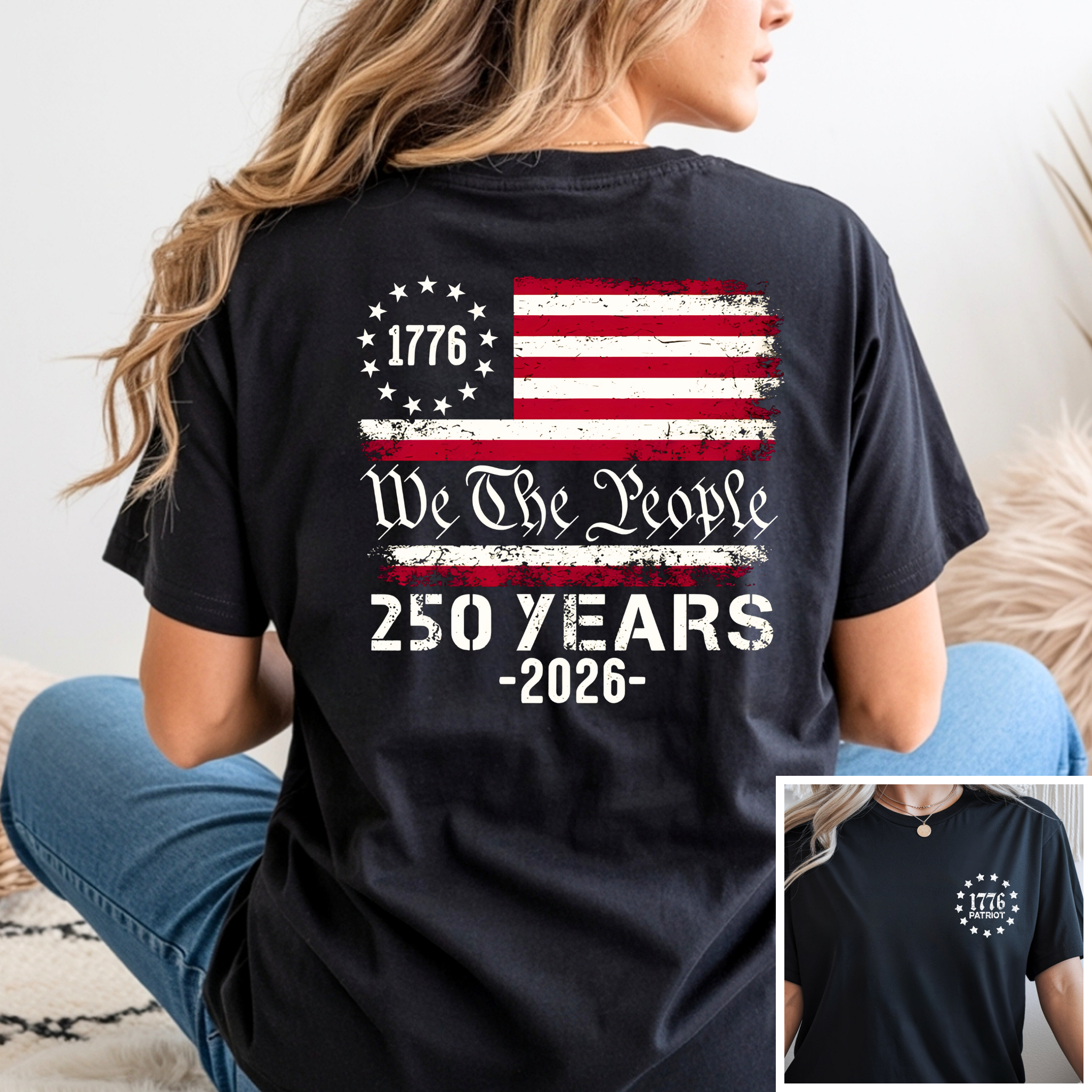 We The People 250 Years Patriotic Shirt for Women