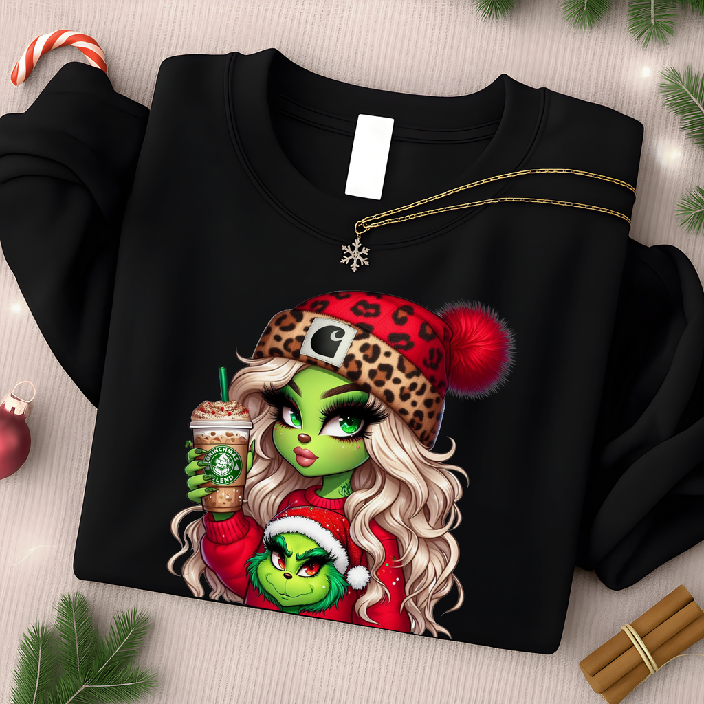 Boujee Green Girl Christmas – Cute Holiday Graphic Tee, Sweatshirt & Hoodie