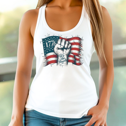 1776 We The People Patriotic Tank Top – Women’s Racerback & Classic Fit | 4th of July American Flag Shirt