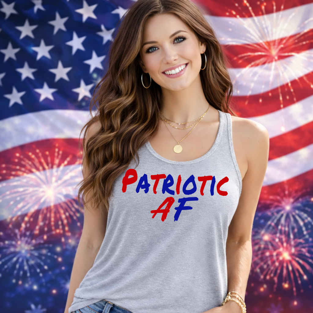 Patriotic AF Women's Racerback Tank Top