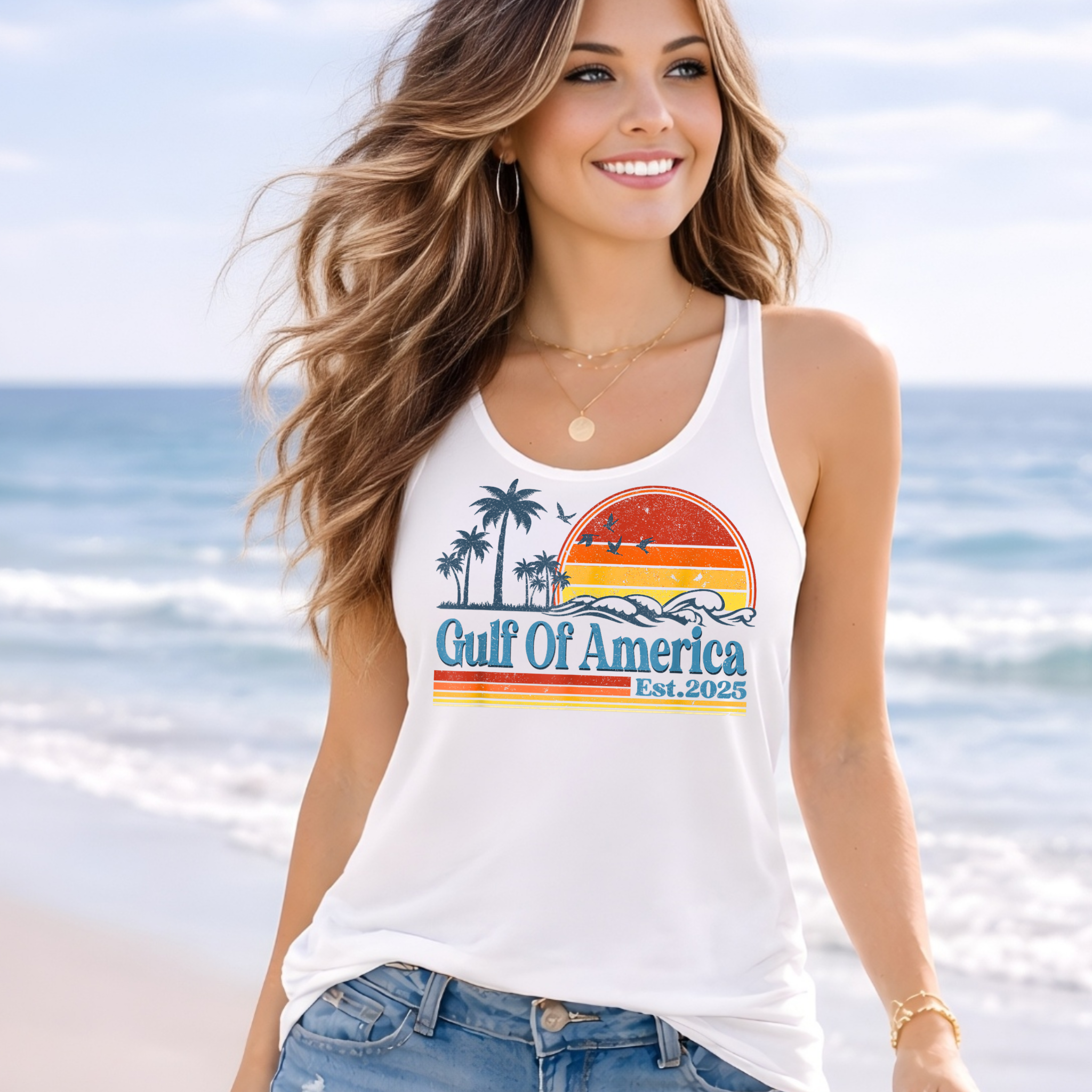 Patriotic Sunset Tank Top – Summer 2026 Racerback