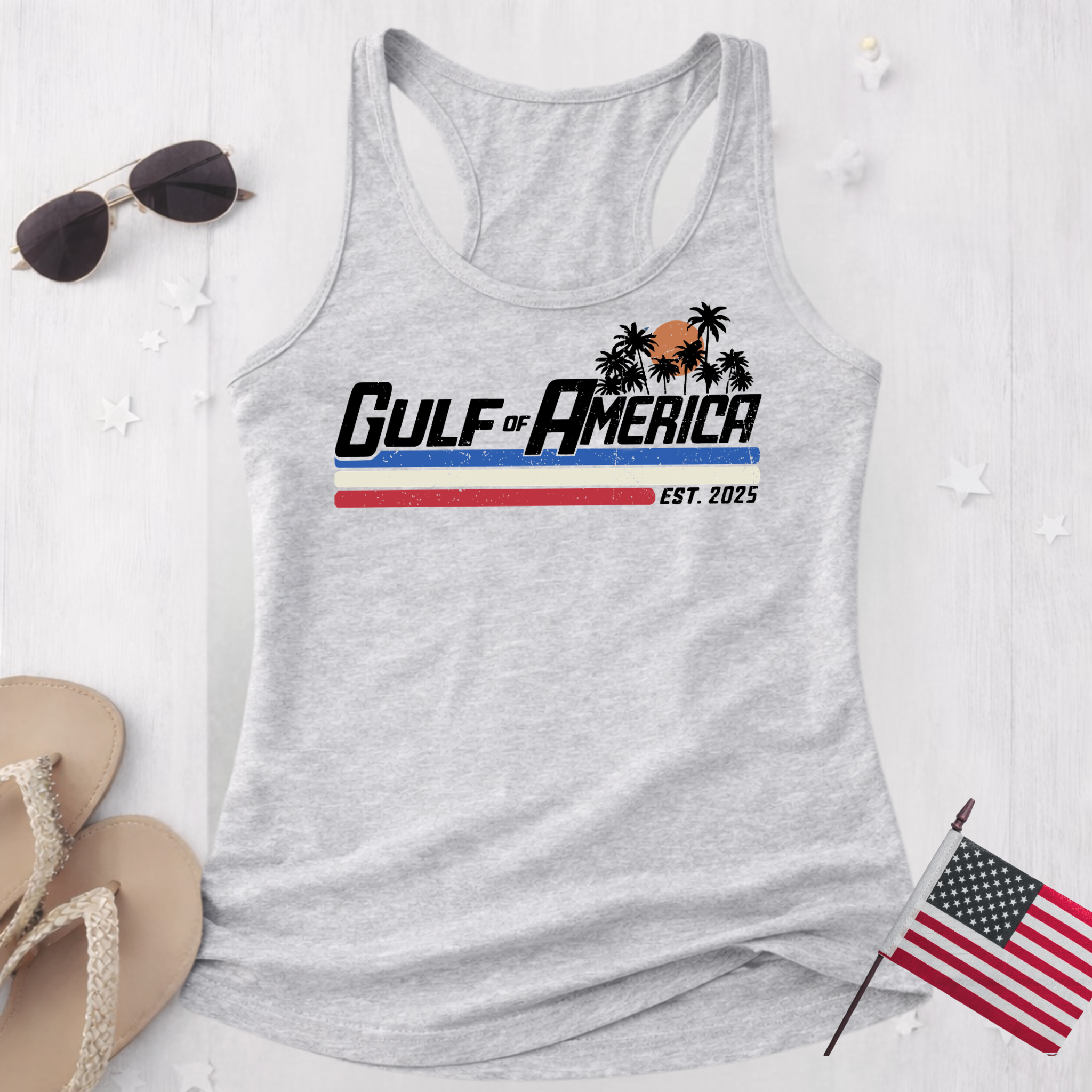 Patriotic Sunset Beach Tank Top – Women's Racerback