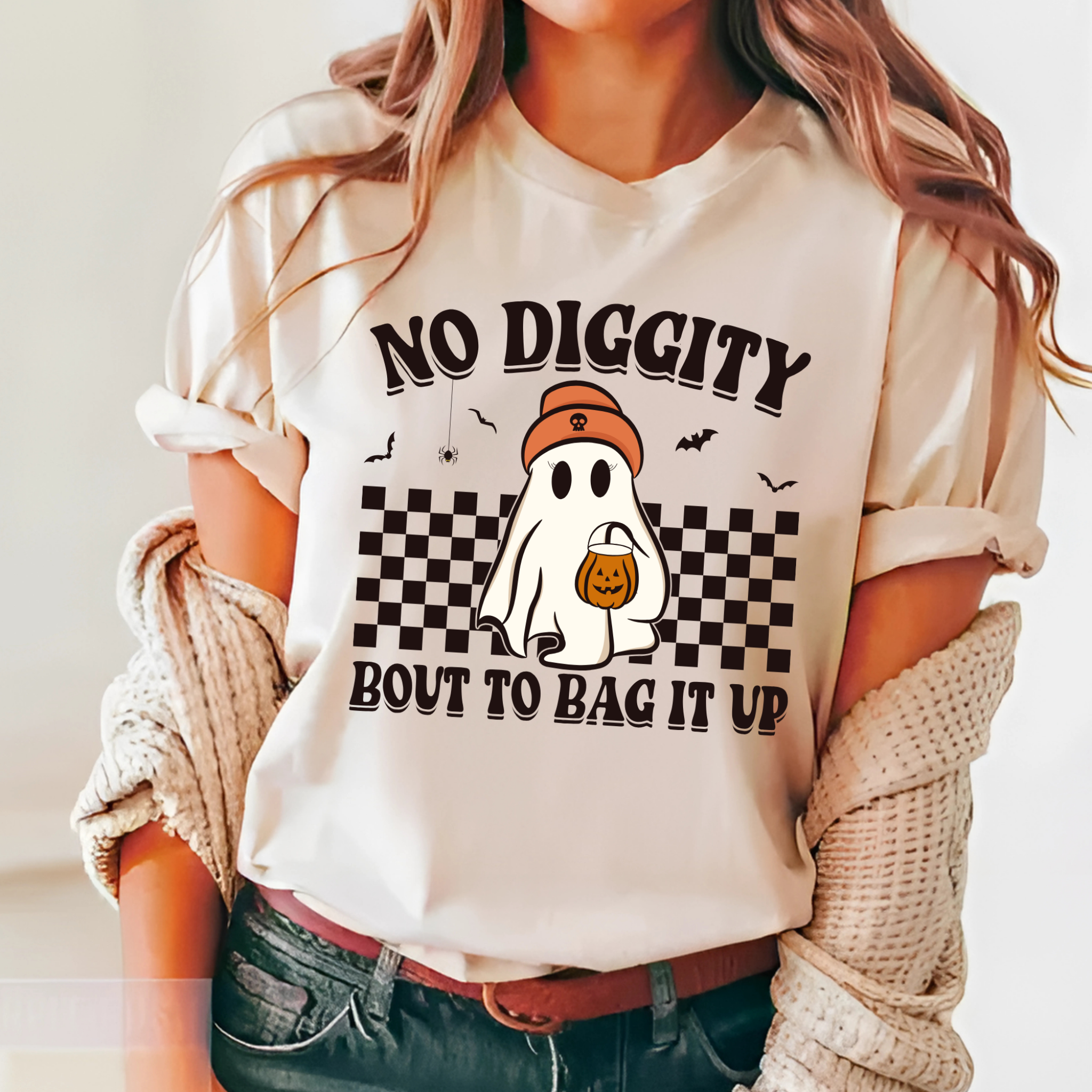 Funny Ghost Halloween T-Shirt – Retro 90s Fall Graphic Tee for Adults