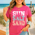 Sun Salt Saved Retro Beach Graphic Tee – Trendy Summer Shirt