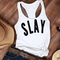 SLAY Tank Top for Women and Teens – Bold Graphic Racerback Shirt
