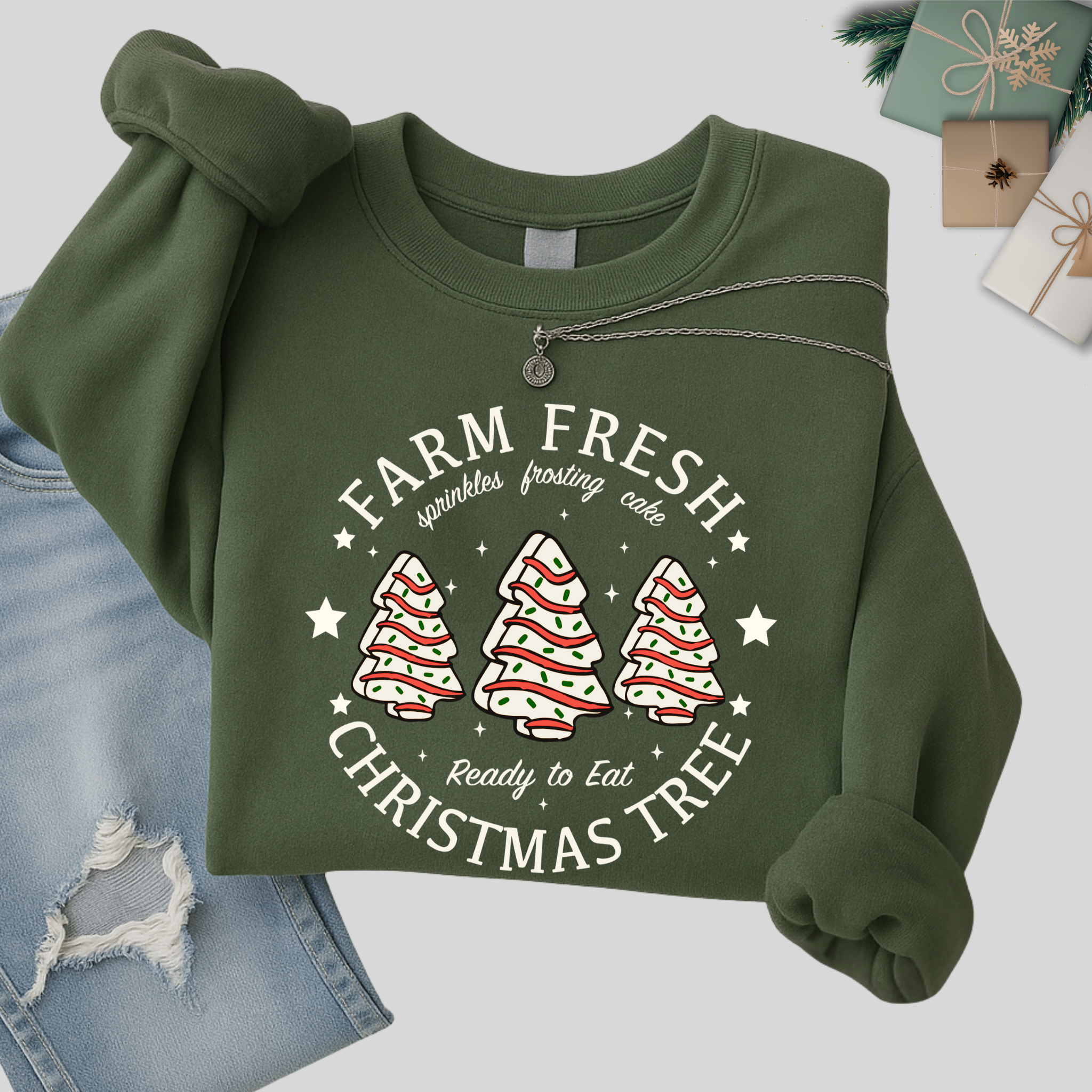 Farm Fresh Christmas Trees Sweatshirt – Women’s Unisex Holiday Pullover