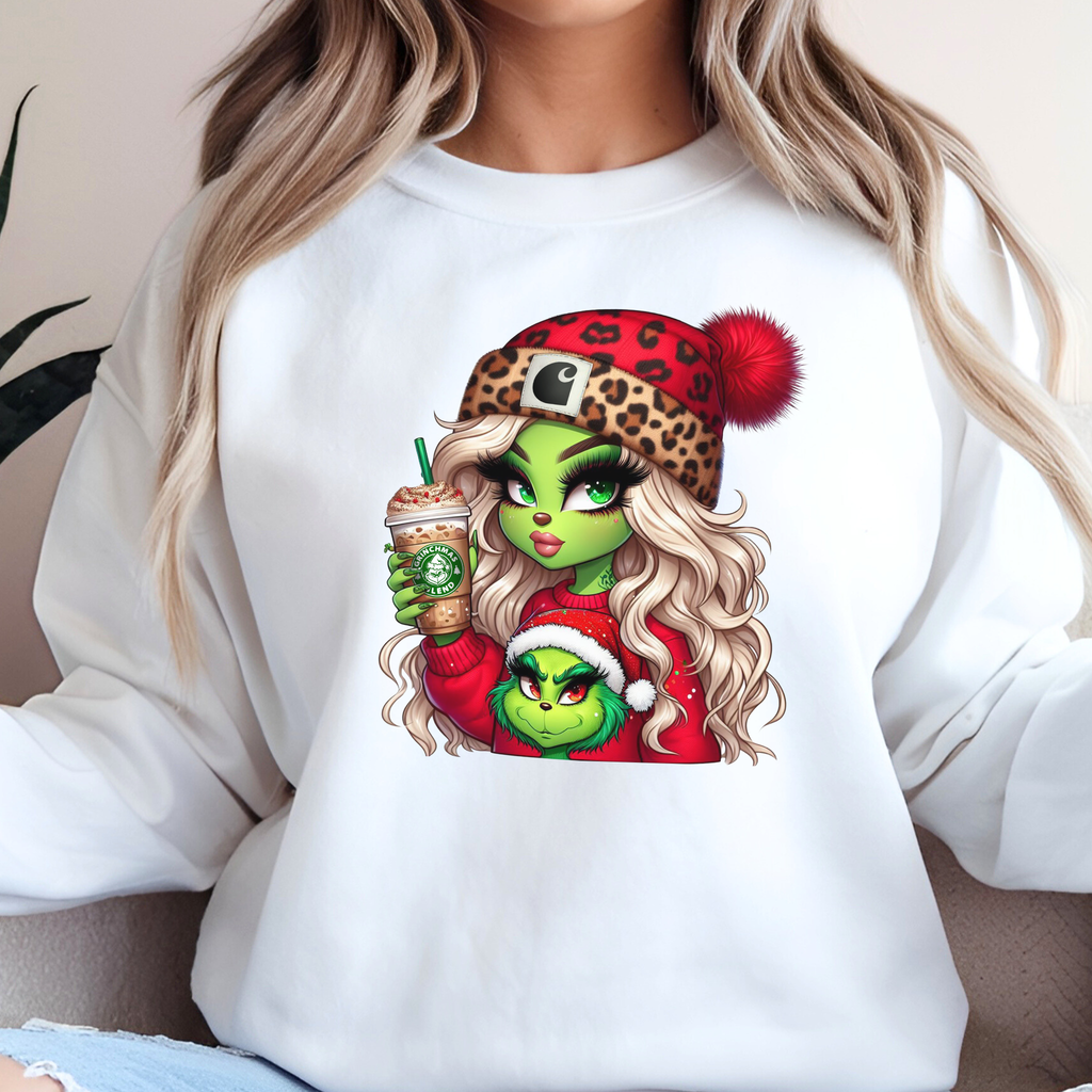 Women’s “Boujee Green Girl” Christmas Sweatshirt or Tshirt – Unisex Holiday Pullover