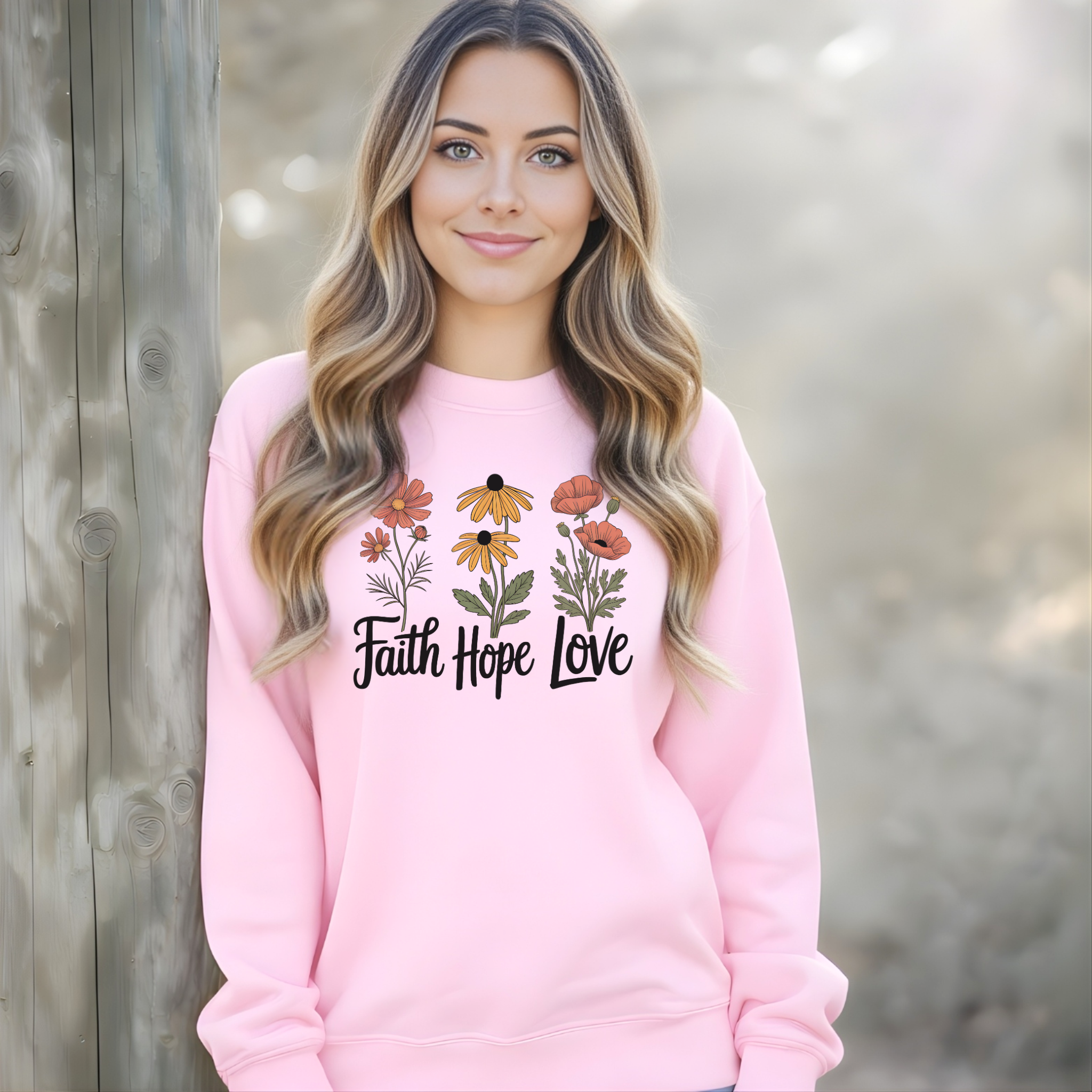 Faith Hope Love Floral Women's Shirt