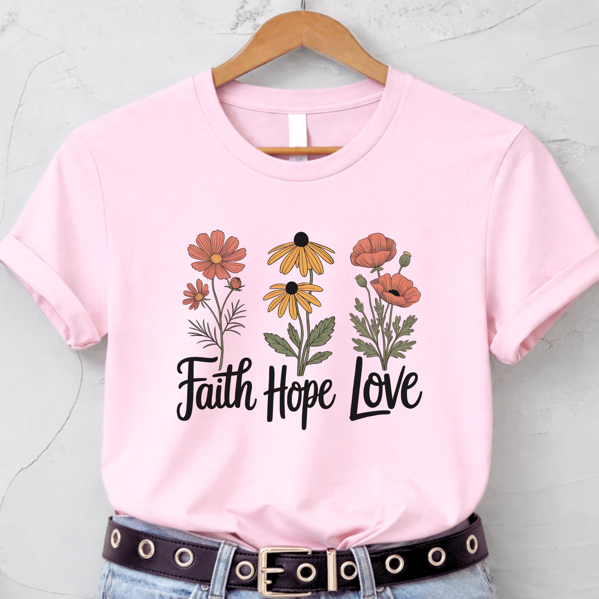 Faith Hope Love Floral Women's Shirt
