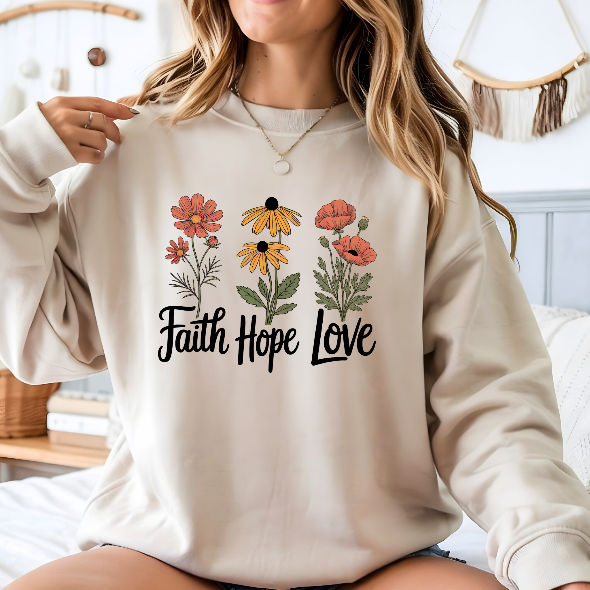 Faith Hope Love Floral Women's Shirt