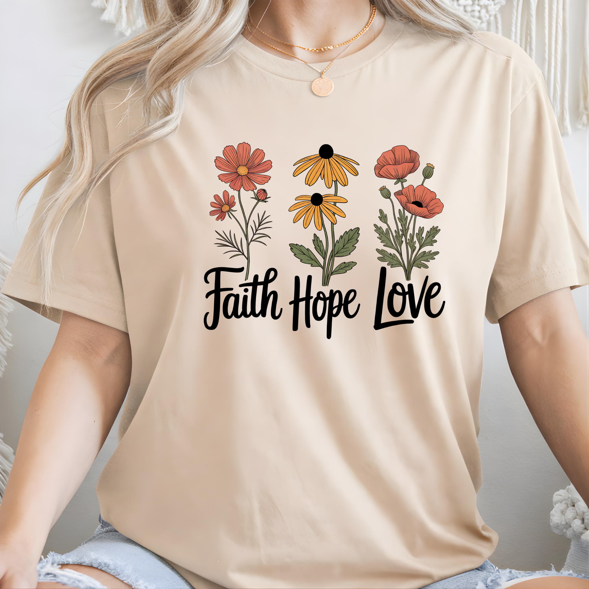 Faith Hope Love Floral Women's Shirt