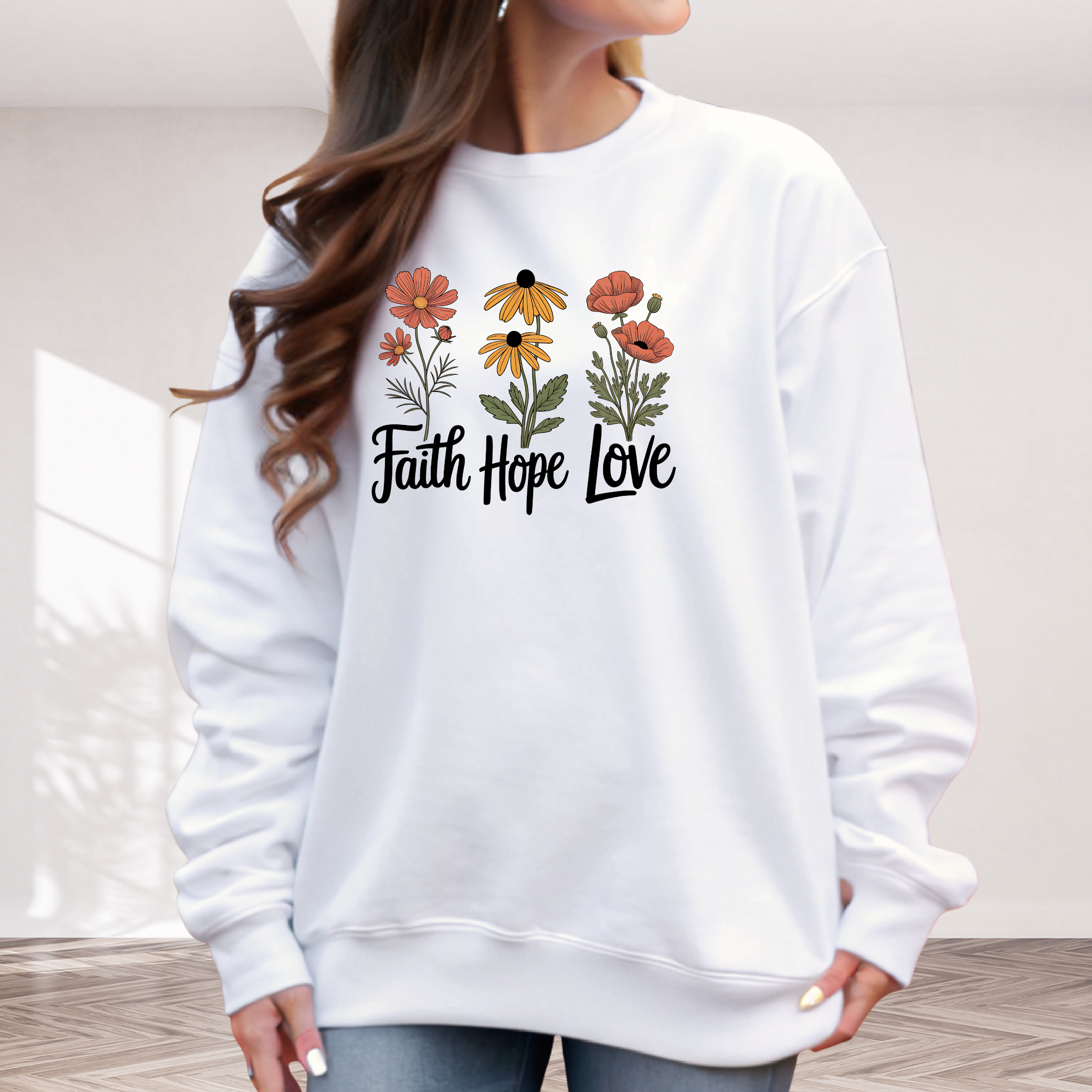 Faith Hope Love Floral Women's Shirt
