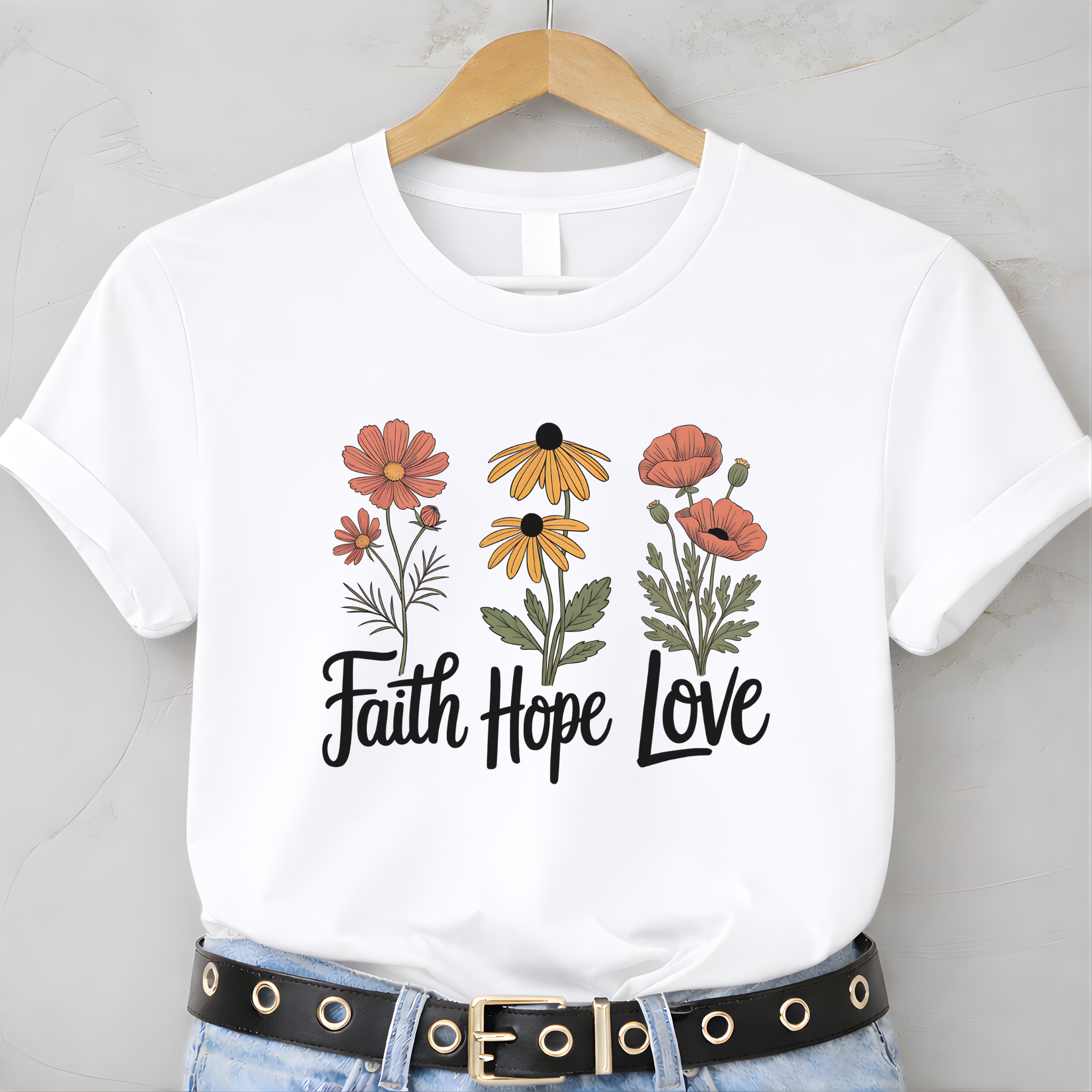 Faith Hope Love Floral Women's Shirt