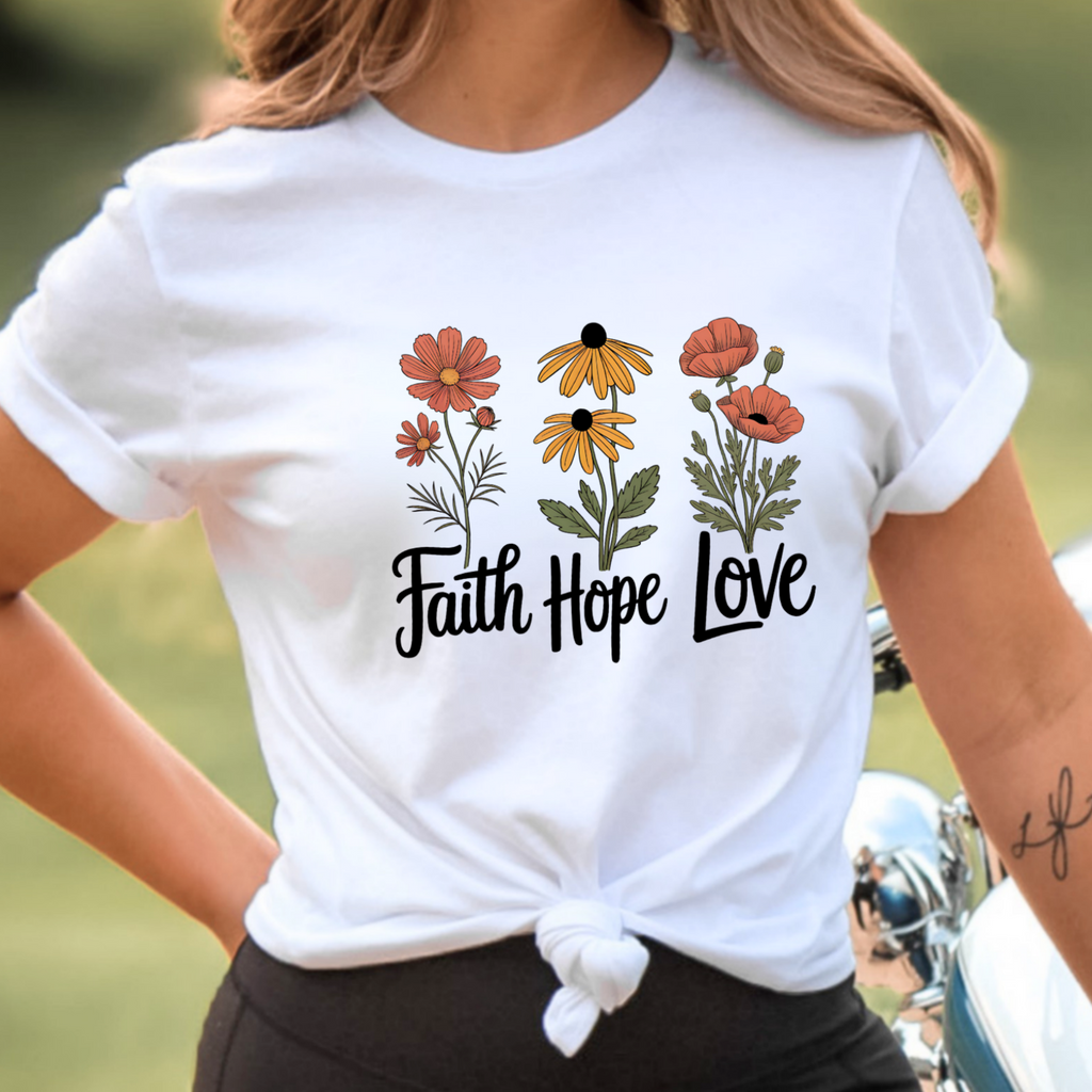 Faith Hope Love Floral Women's Shirt