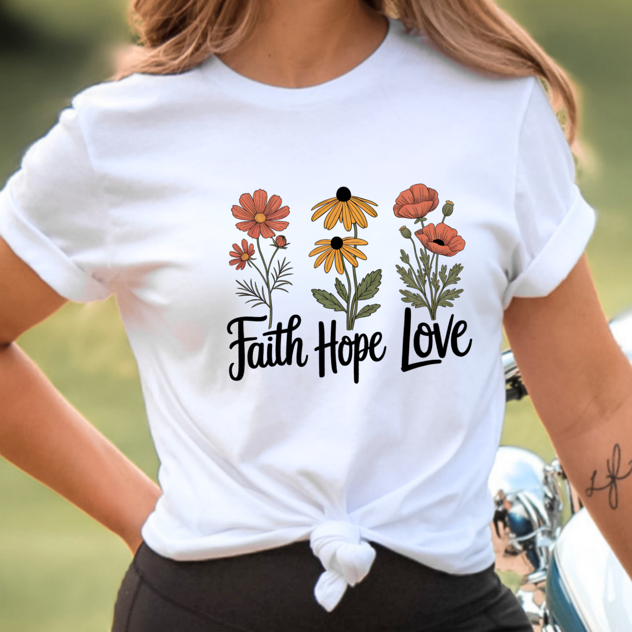 Faith Hope Love Floral Women's Shirt