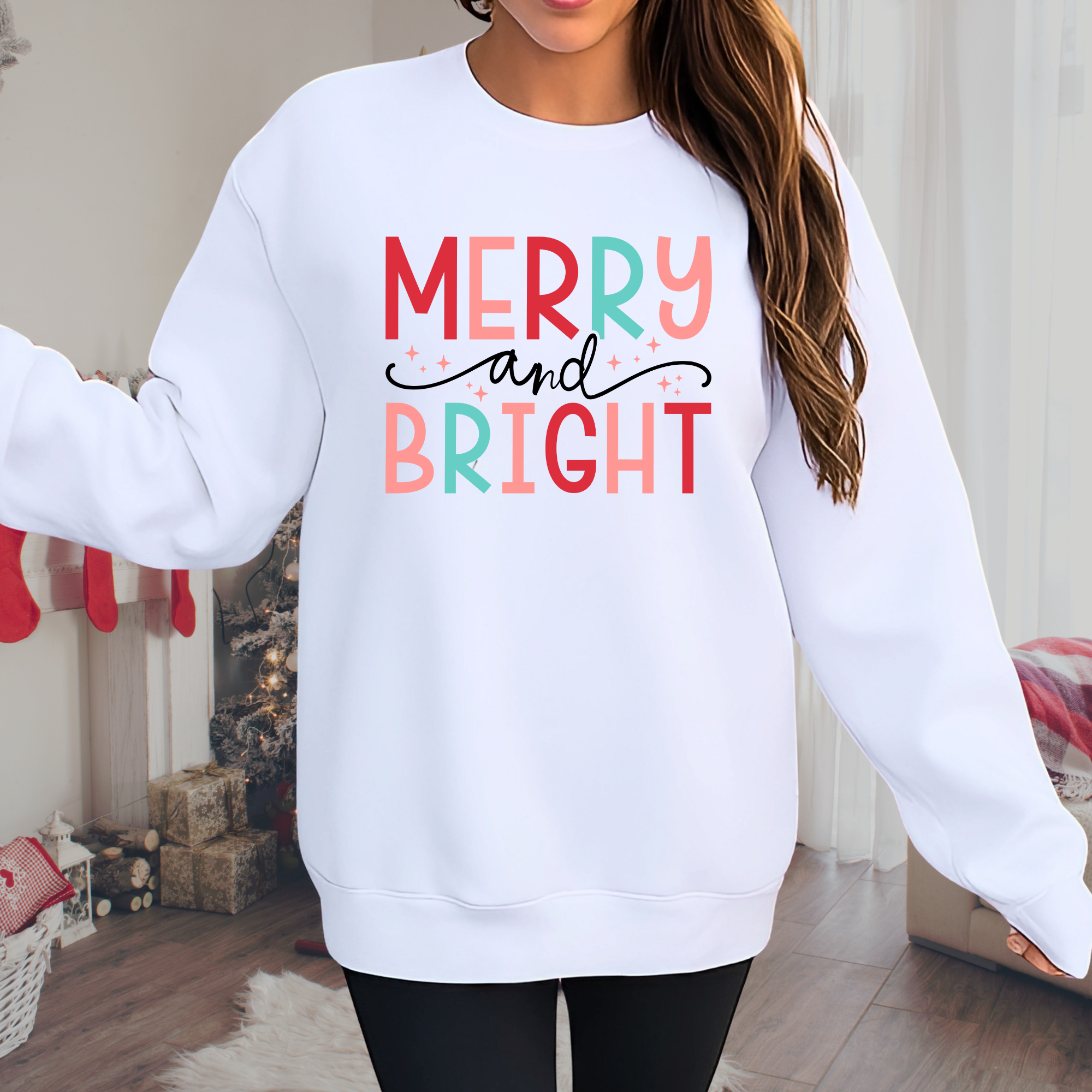 Merry & Bright Christmas Shirt, Sweatshirt or Hoodie