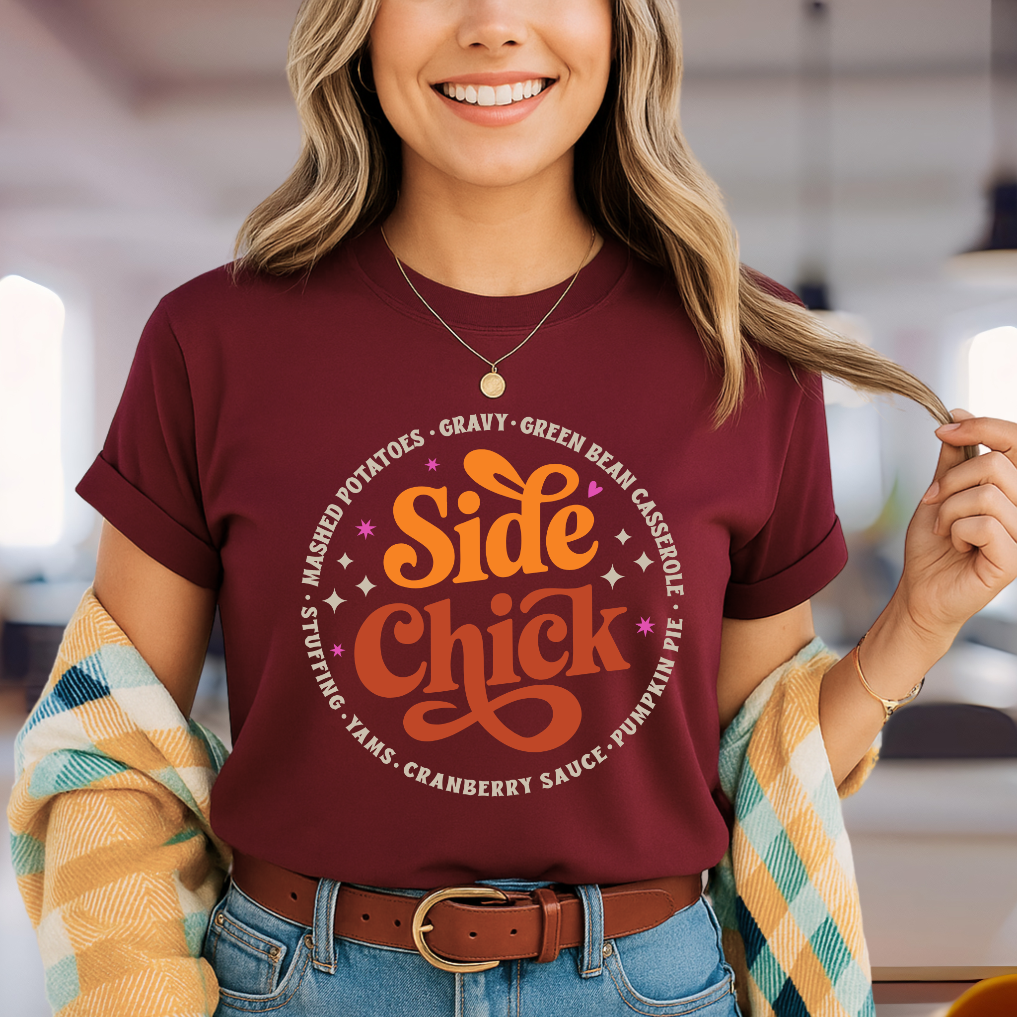 Side Chick Thanksgiving Shirt – Funny Turkey Day Graphic Tee