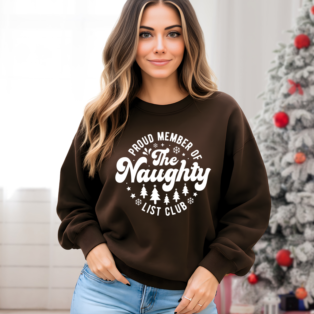 Proud Member of the Naughty List Club Sweatshirt – Funny Christmas Pullover for Women