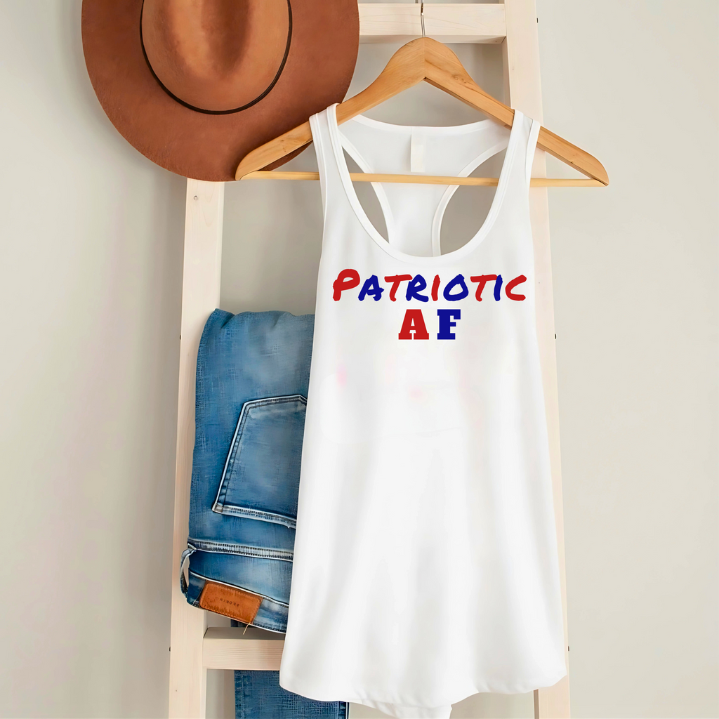 Patriotic AF – Women's Racerback Tank Top