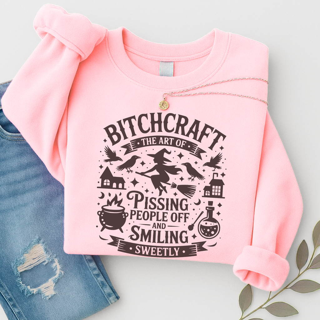 Bitchcraft Halloween Sweatshirt – Funny Witchy Graphic Pullover