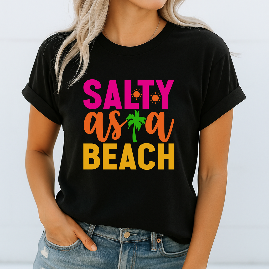 Salty As A Beach Graphic Tee – Funny Summer Shirt for Women