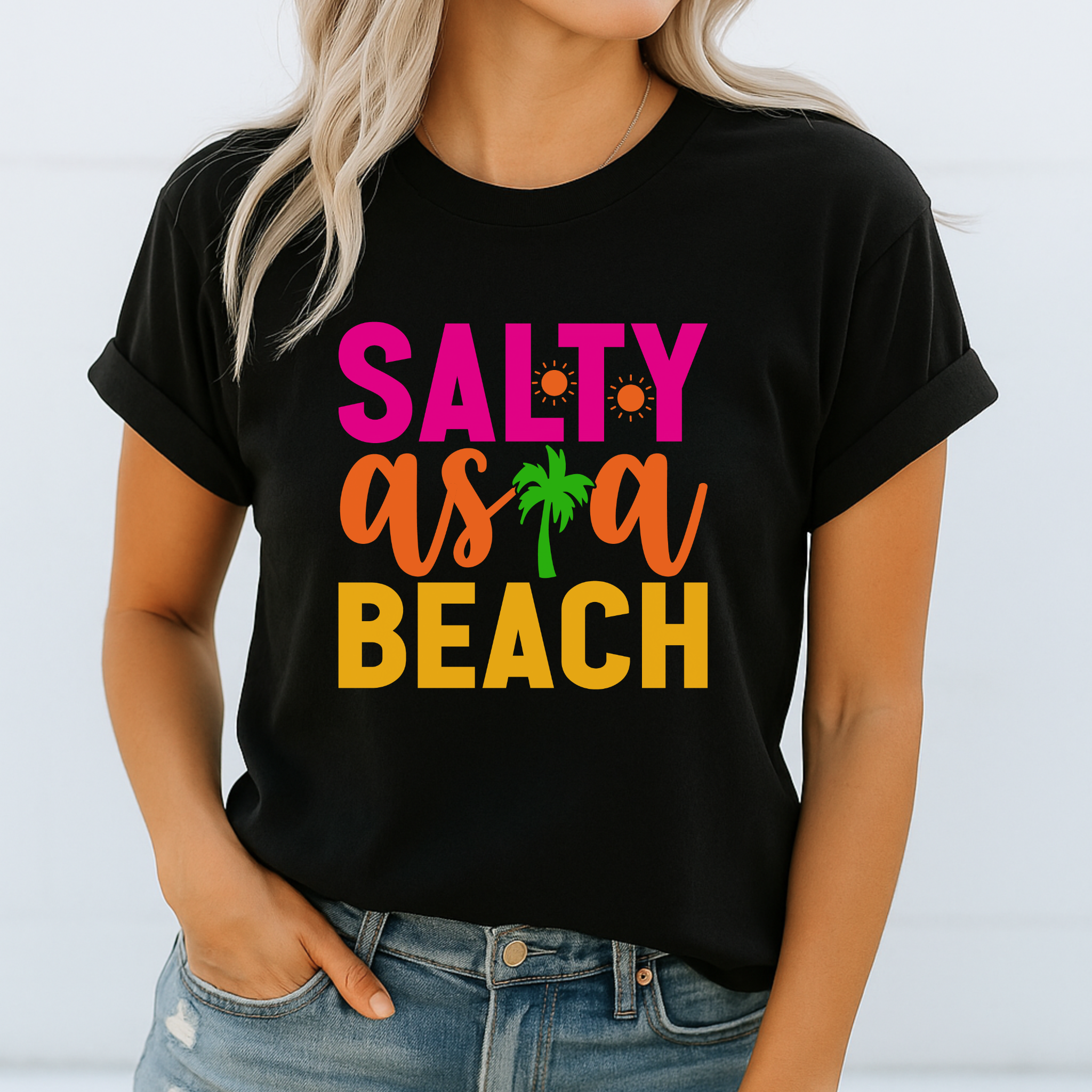 Salty As A Beach Graphic Tee – Funny Summer Shirt for Women