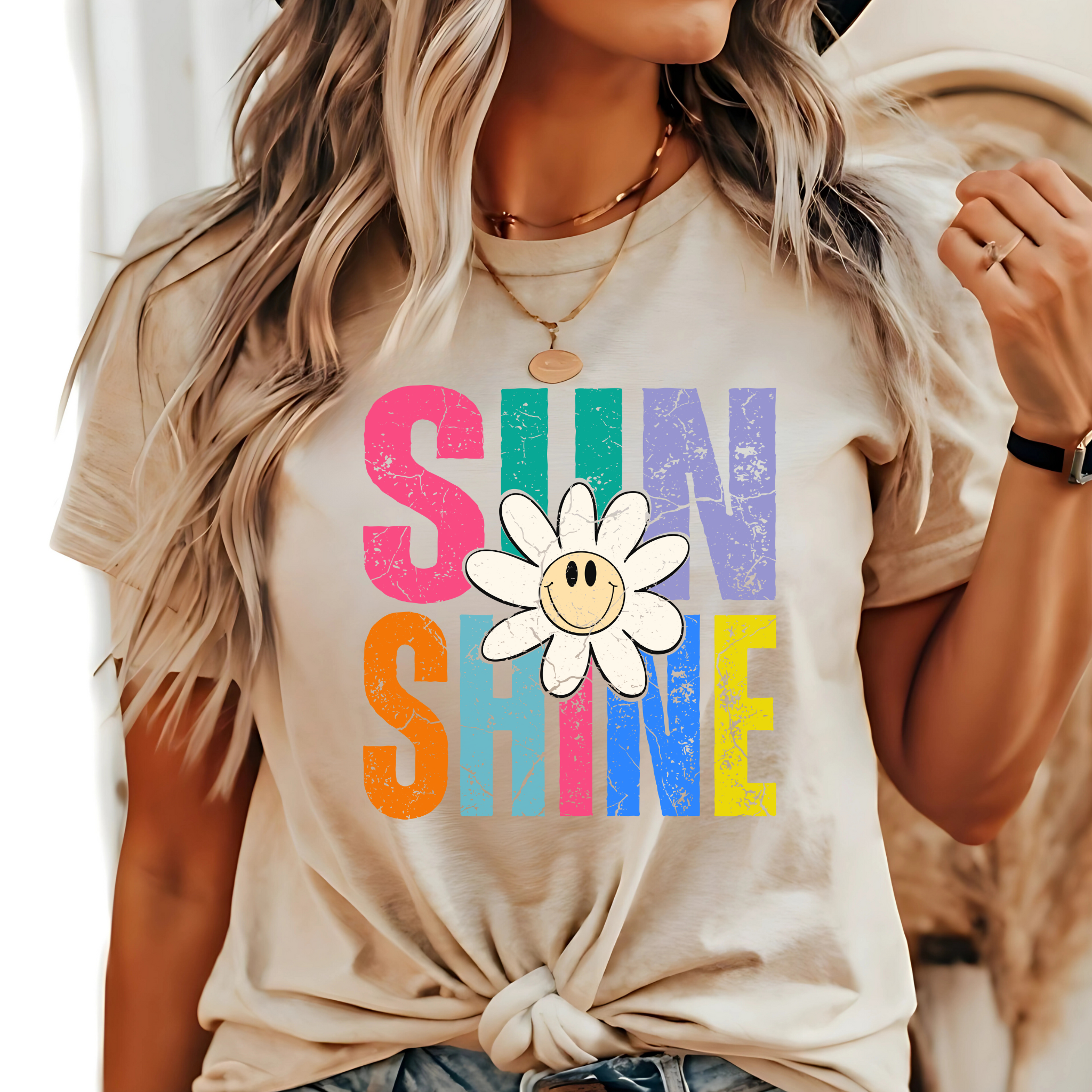 Sunshine Retro Smiley Daisy Shirt – Women's Unisex T-Shirt