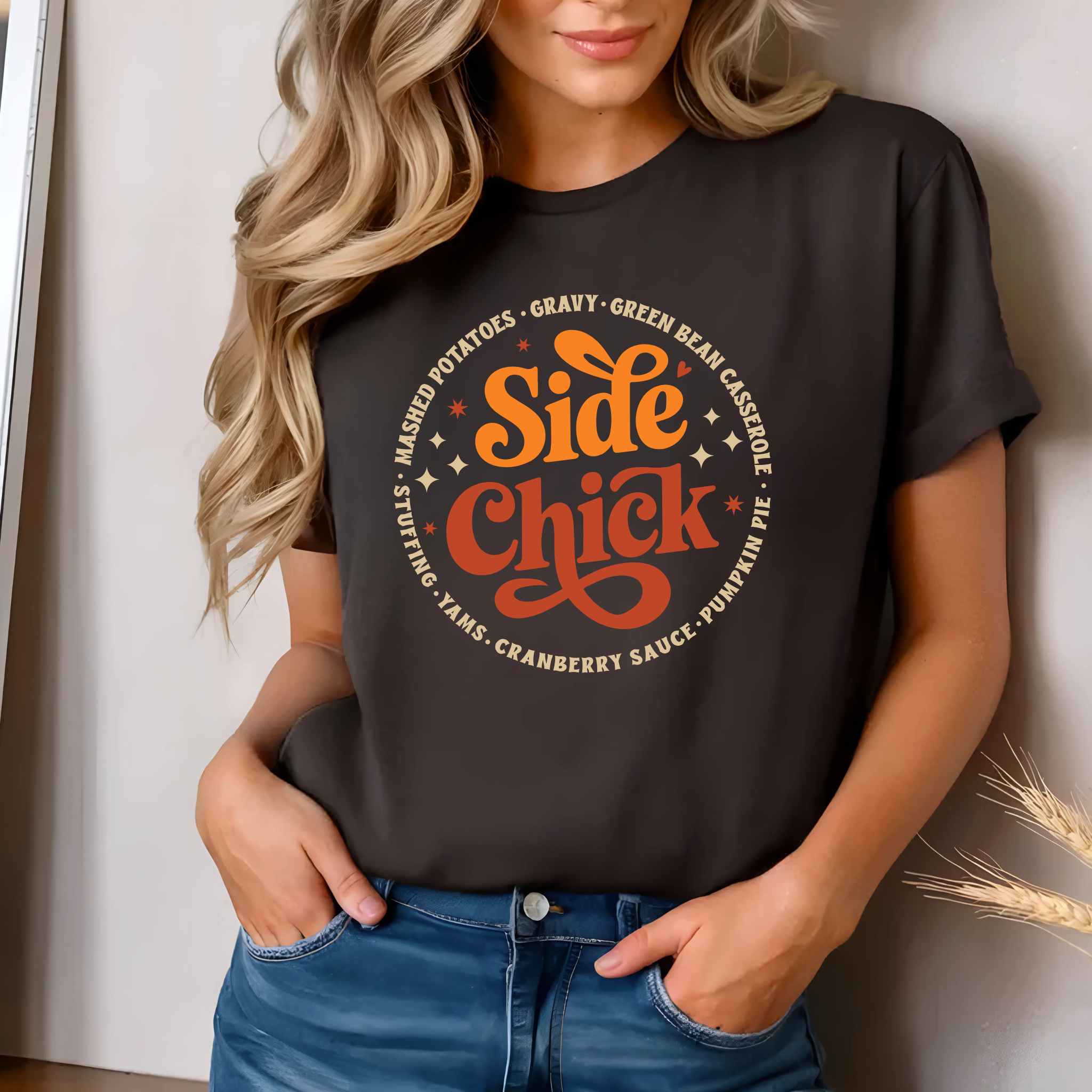 Side Chick Thanksgiving Shirt – Funny Turkey Day Graphic Tee
