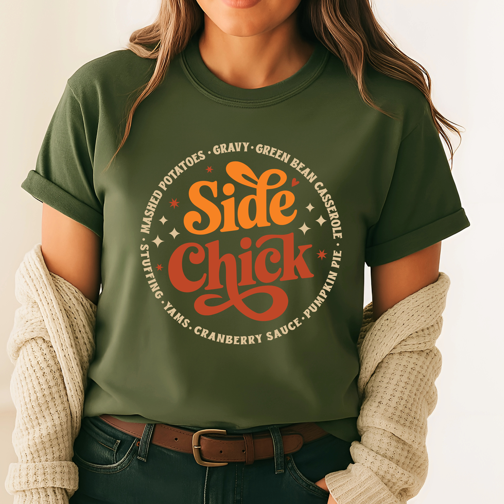 Side Chick Thanksgiving Shirt – Funny Turkey Day Graphic Tee