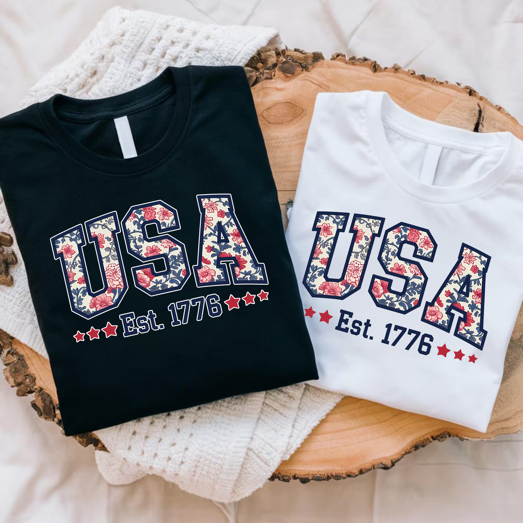 USA Est. 1776 Floral Patriotic Shirt – America 250 | Women's