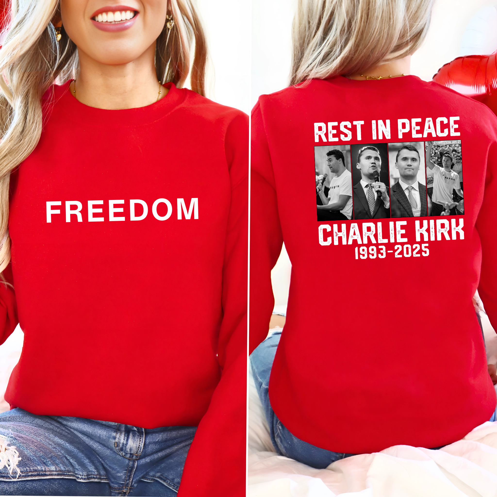 Charlie Kirk Women’s  Freedom T-Shirt | Memorial T-Shirt