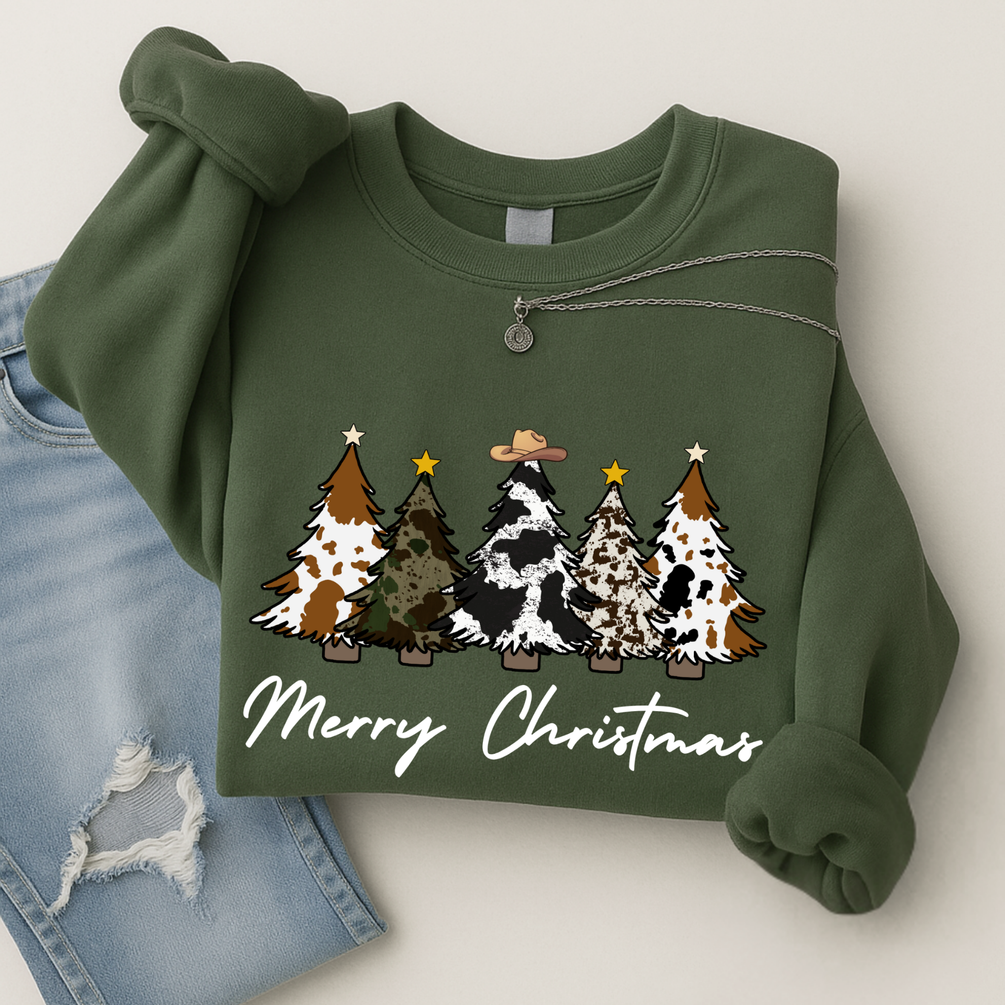 Cow Hide Tree Sweatshirt