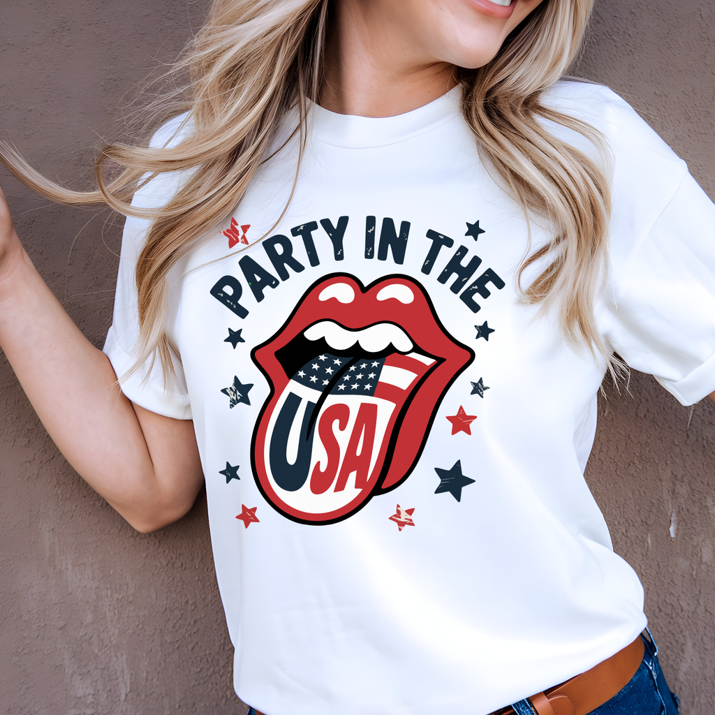 Party in the USA Tee – Patriotic Women's Unisex T-Shirt – 4th of July Graphic Tee