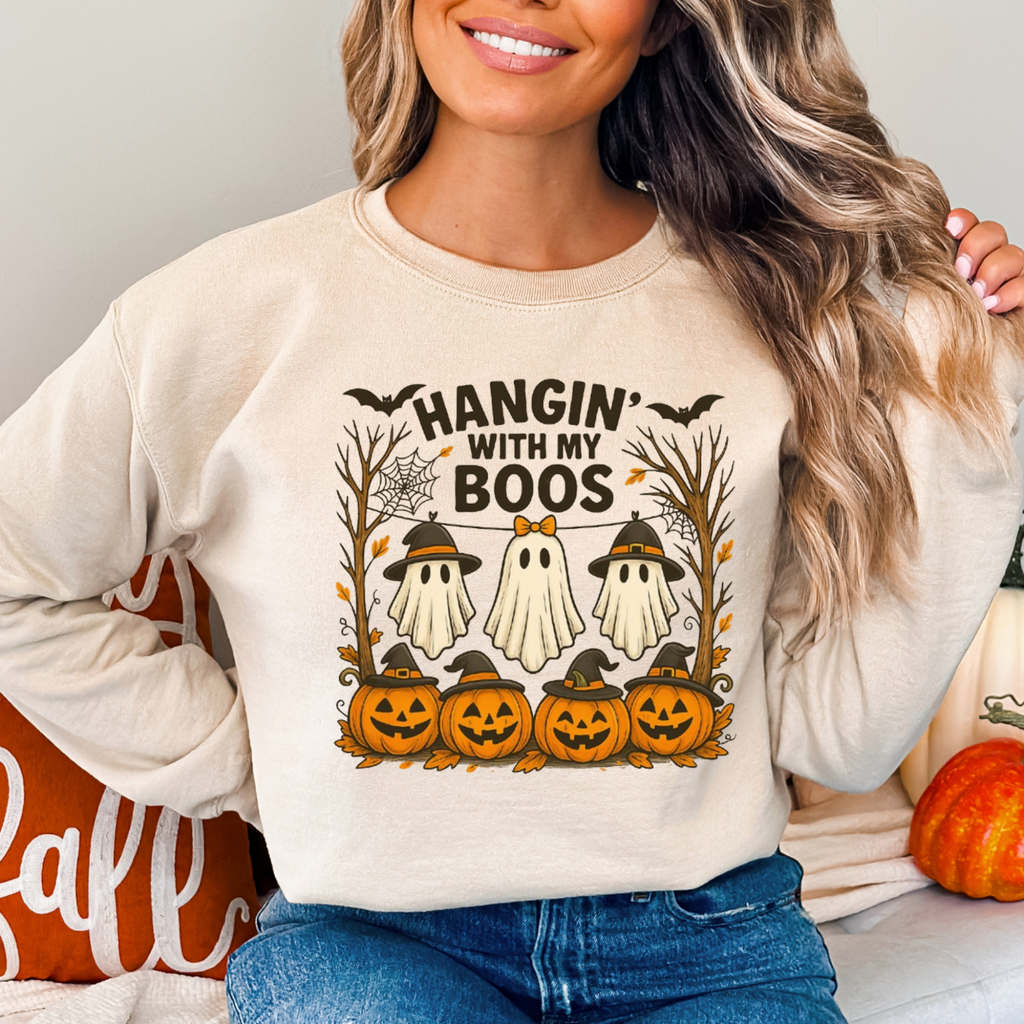Hangin’ With My Boos Halloween Sweatshirt – Women’s Unisex Pullover
