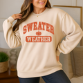 Sweater Weather Women’s Unisex Sweatshirt – Cozy Fall Pullover with Pumpkin Graphic