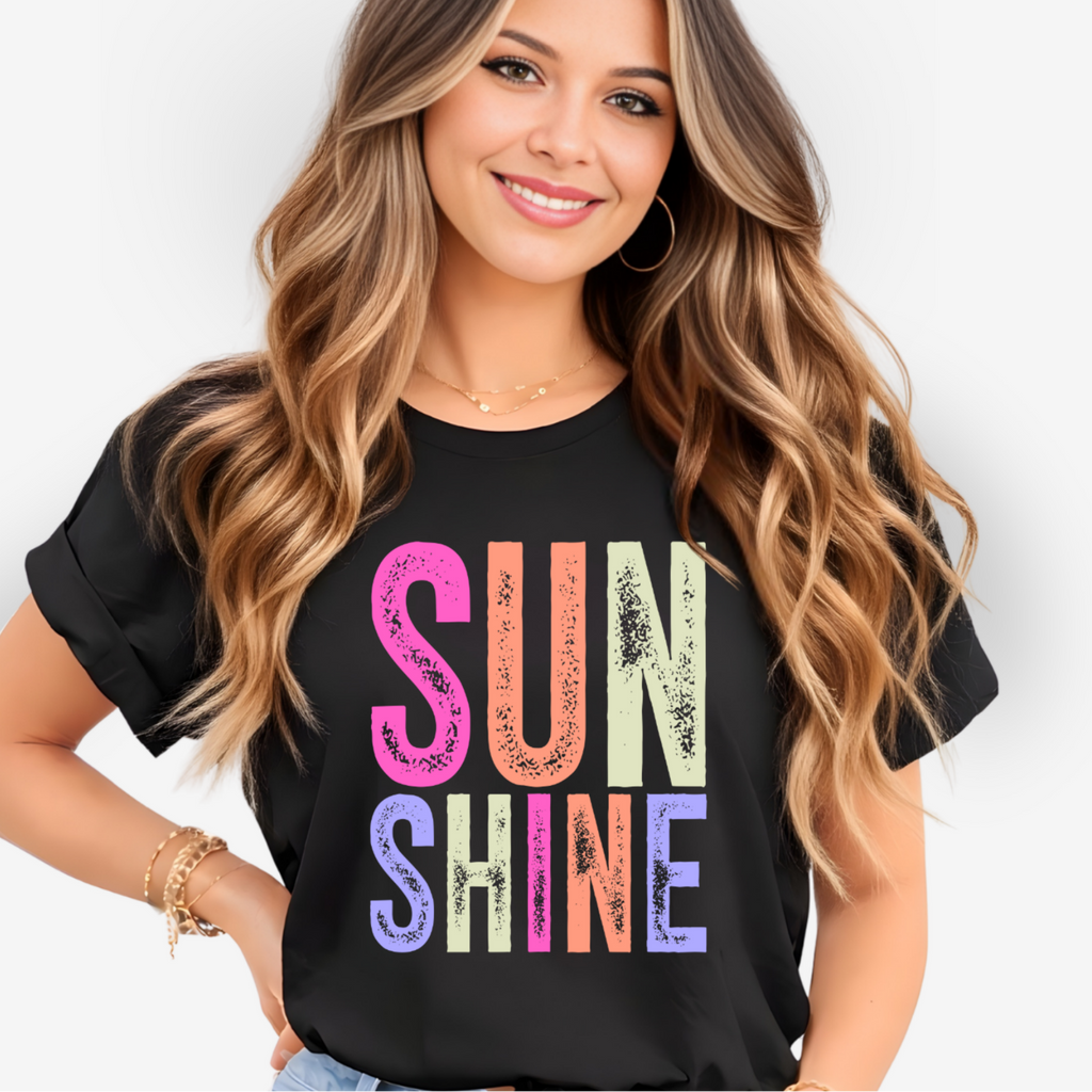 Sun Shine Graphic T-Shirt – Colorful Summer Shirt for Women