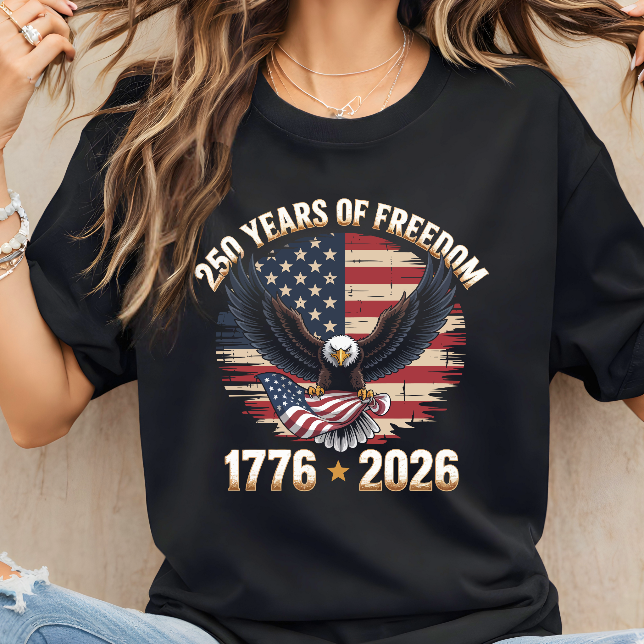 America 250 Women’s Patriotic Shirt | 1776–2026