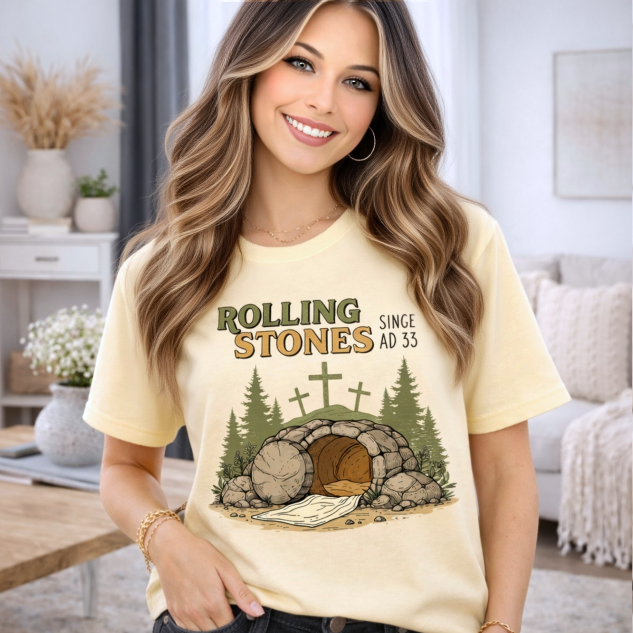 Comfort Colors Christian Shirt Rolling Stones AD 33 Tee